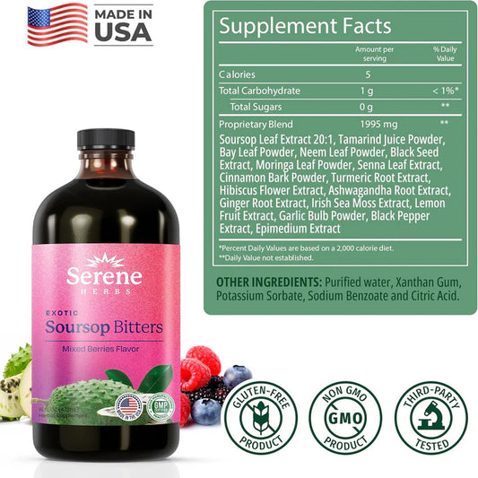 🌿Exotic Soursop Bitters – Premium 15-in-1 Herbal Formula