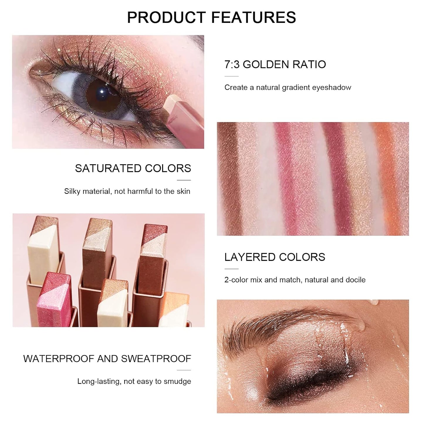2 Colors Glitter Eye-Shadow Stick Set