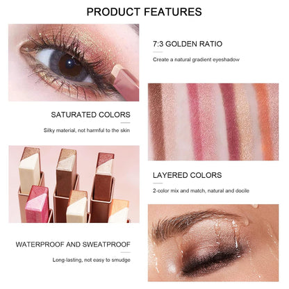 2 Colors Glitter Eye-Shadow Stick Set