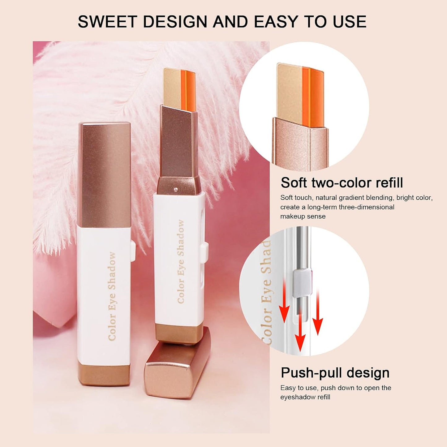 2 Colors Glitter Eye-Shadow Stick Set