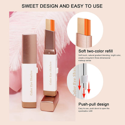 2 Colors Glitter Eye-Shadow Stick Set