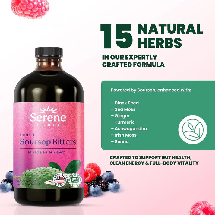 🌿Exotic Soursop Bitters – Premium 15-in-1 Herbal Formula