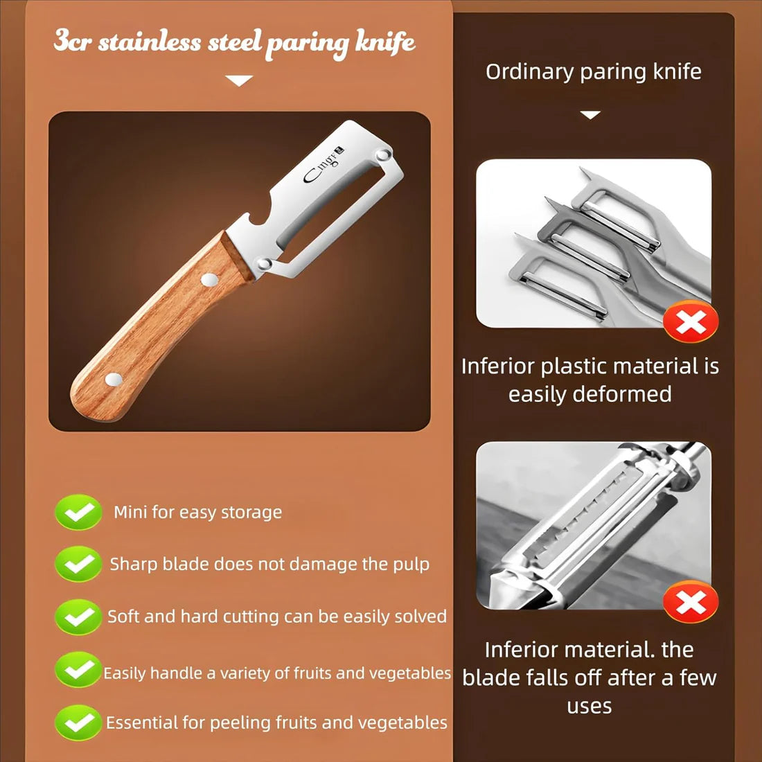 Chefora™ Premium Stainless Steel Vegetable Peeler Pro
